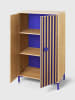 Folkifreckles Kledingkast "Alva" lichtbruin/blauw - (B)75 x (H)164,5 x (D)45 cm