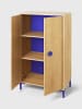 Folkifreckles Kleiderschrank "Alva" in Hellbraun/ Blau - (B)75 x (H)164,5 x (T)45 cm