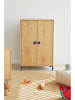 Folkifreckles Kleiderschrank "Alva" in Hellbraun/ Blau - (B)75 x (H)164,5 x (T)45 cm