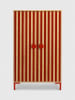 Folkifreckles Kleiderschrank "Alva" in Hellbraun/ Rot - (B)75 x (H)164,5 x (T)45 cm