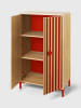 Folkifreckles Kleiderschrank "Alva" in Hellbraun/ Rot - (B)75 x (H)164,5 x (T)45 cm