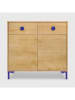 Folkifreckles Kommode "Alise" in Hellbraun/ Blau - (B)90 x (H)84 x (T)45 cm
