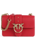 Pinko Skórzana torebka w kolorze czerwonym - 21 x 14 x 6 cm