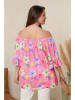 Curvy Lady Bluse in Pink/ Bunt