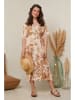 Curvy Lady Kleid in Camel/ Creme