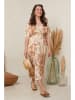 Curvy Lady Kleid in Camel/ Creme