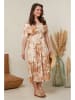Curvy Lady Kleid in Camel/ Creme