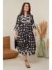 Curvy Lady Kleid in Schwarz/ Weiß