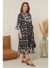Curvy Lady Jurk zwart/wit