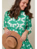Curvy Lady Jurk groen/wit