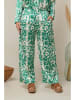 Curvy Lady Broek groen/crème