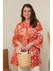 Curvy Lady Tuniek oranje/wit