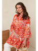 Curvy Lady Tuniek oranje/wit