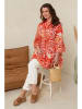 Curvy Lady Tuniek oranje/wit