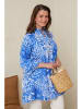 Curvy Lady Tuniek blauw/wit