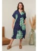 Curvy Lady Kleid in Dunkelblau/ Türkis