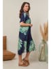 Curvy Lady Jurk donkerblauw/turquoise
