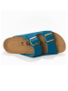 Sunbay Leren slippers "Trefle" blauw