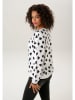 Aniston Sweatshirt wit/zwart