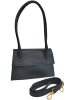 ORE10 Leder-Schultertasche in Schwarz - (B)26 x (H)13 x (T)7 cm