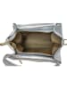 ORE10 Skórzana torebka w kolorze srebrnym - 34 x 21 x 13 cm