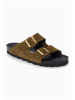 BACKSUN Leren slippers "Bali" kaki