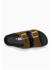 BACKSUN Leder-Pantoletten "Bali" in Khaki