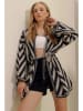 Trend Alacati Cardigan in Schwarz/ Beige