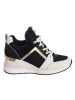 Michael Kors Skórzane sneakersy w kolorze czarno-złoto-białym na koturnie