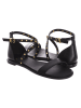 Michael Kors Leder-Sandalen in Schwarz/ Gold