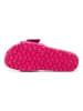 billowy Leder-Pantoletten in Pink