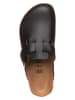 Birkenstock Leder-Clogs "Boston" in Schwarz - Weite S