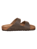 Birkenstock Leren slippers "Arizona" kaki - wijdte N