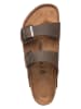 Birkenstock Leder-Pantoletten "Arizona" in Khaki - Weite N