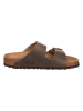 Birkenstock Leder-Pantoletten "Arizona" in Khaki - Weite S