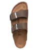 Birkenstock Leder-Pantoletten "Arizona" in Khaki - Weite S