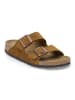 Birkenstock Leren slippers "Arizona" lichtbruin - wijdte N