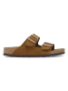 Birkenstock Leren slippers "Arizona" lichtbruin - wijdte N