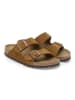Birkenstock Leren slippers "Arizona" lichtbruin - wijdte N