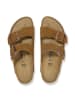 Birkenstock Leren slippers "Arizona" lichtbruin - wijdte N
