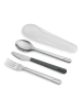 JosephJoseph 3tlg. Reise-Besteckset "Go Eat" in Silber