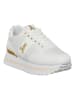 Patrizia Pepe Leder-Sneakers in Weiß/ Gold