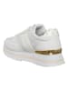 Patrizia Pepe Leren sneakers wit/goud/goudkleurig