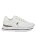Patrizia Pepe Leder-Sneakers in Weiß/ Silber