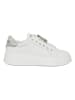 Patrizia Pepe Leren sneakers wit/zilverkleurig
