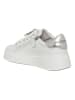 Patrizia Pepe Leren sneakers wit/zilverkleurig