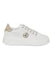 Patrizia Pepe Leder-Sneakers in Weiß/ Gold