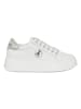 Patrizia Pepe Leren sneakers wit/zilverkleurig