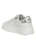 Patrizia Pepe Leren sneakers wit/zilverkleurig