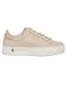 Patrizia Pepe Leder-Sneakers in Beige/ Gold